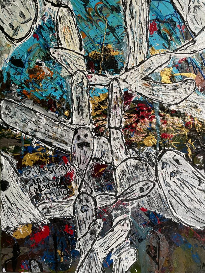 Evil spirits in a colorful mind 50 x 70